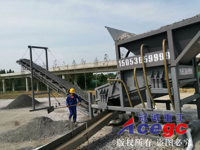 振動篩滾筒篩洗砂機現場